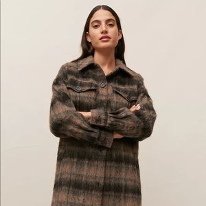 Avec Les Filles Brushed Plaid Longline Coat
